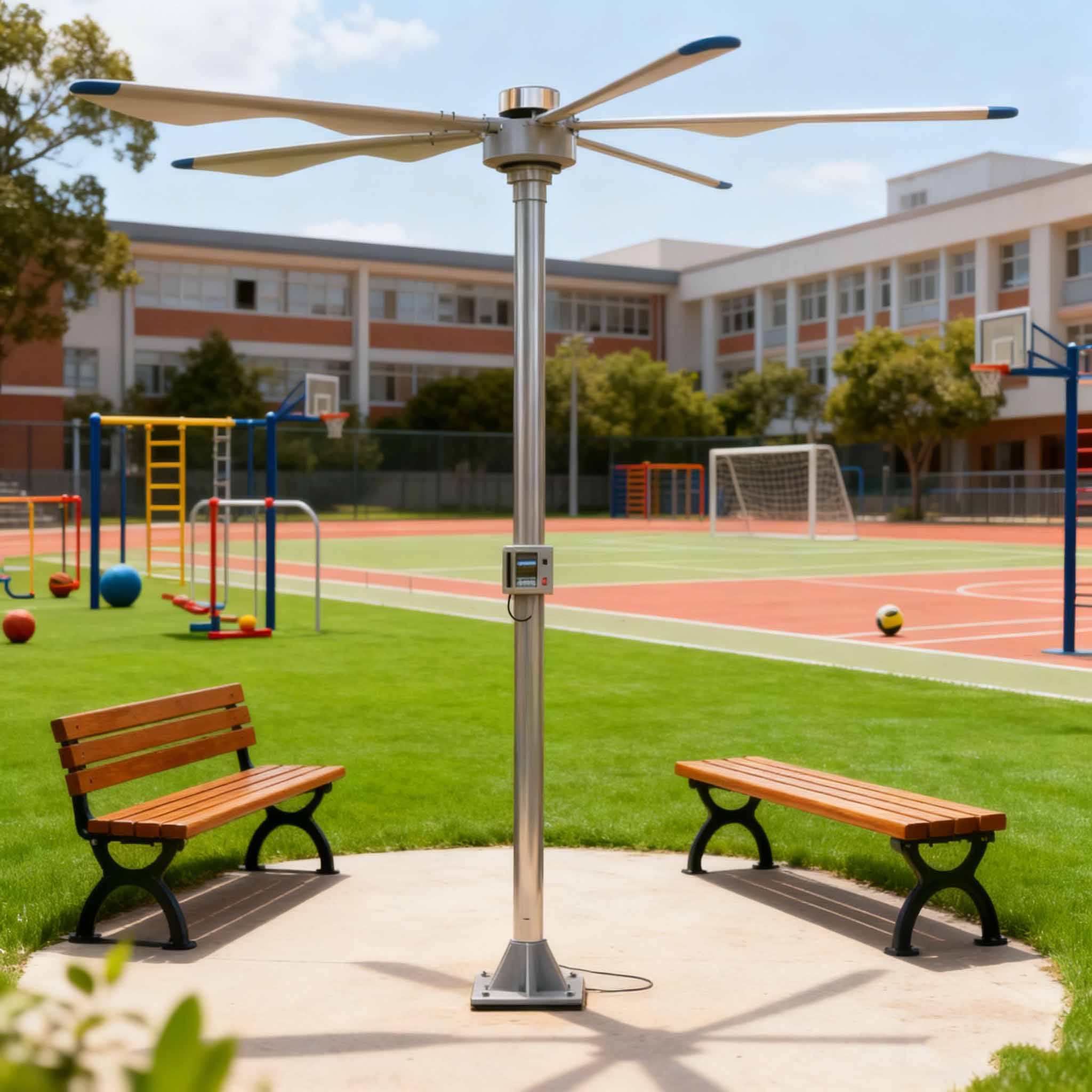 Aolan 3m 5m 7.3m Low Noise Energy Saving Aluminum Blade Electric HVLS Floor Stand Pole Fan Cooling Fan-Aolan